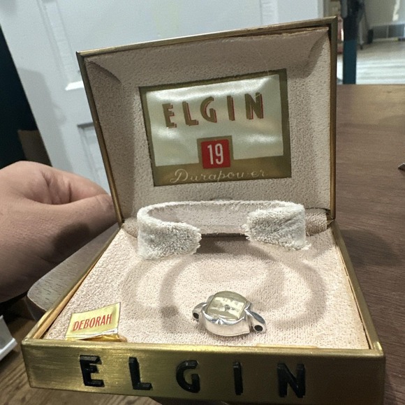 VINTAGE WOMEN'S ELGIN DURAPOWER 19J 10K Gold Filled Dial WATCH For Repair W BOX - Picture 1 of 9